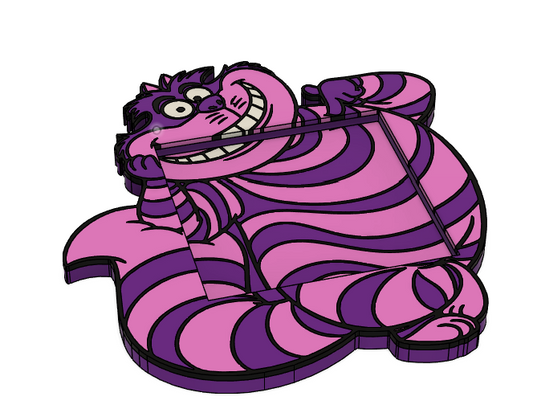 🐱 Cheshire Cat Post-It Note Holder – 3MF File
