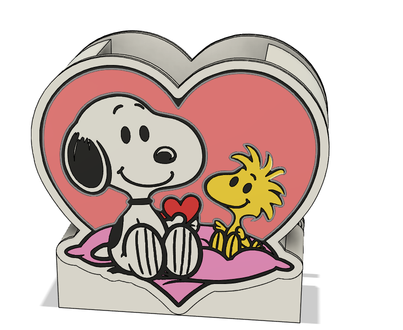 Snoopy Valentine’s Pencil Holder – 3MF Digital File