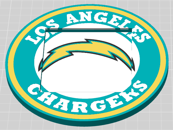 Los Angeles Chargers Post-It Note Holder – 3MF File (Digital Download)