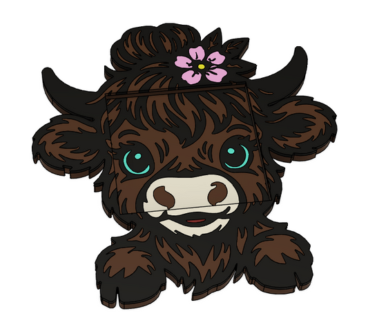 🐮 Highland Cow Post-It Note Holder – 3MF File (Digital Download)