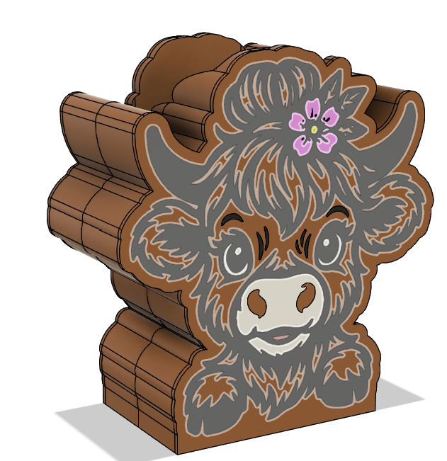 ๐ฎ Highland Cow Soap Dispenser Holder โ 3MF File