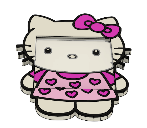 💕 Hello Kitty Valentine’s Post-It Note Holder | 3MF File 💕
