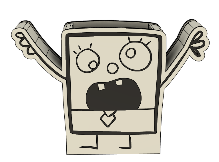 Black & White SpongeBob Pencil Holder – 3MF File | Desk Organizer