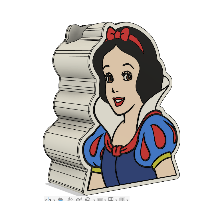 Snow White Solid Soap Dispenser – 3MF File for 3D Printing | Princess Inspired Bathroom Decor | DIY Soap Pump Holder