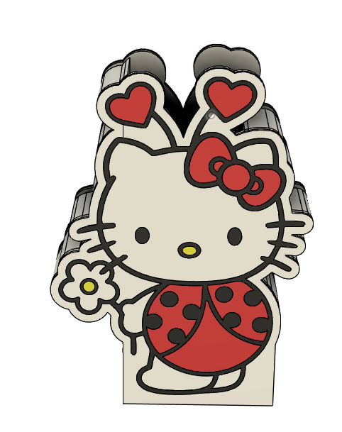 Hello Kitty Love Bug Pencil Holder – 3MF File | Cute Desk Organizer | 3D Print File