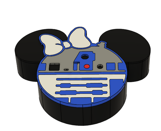 R2-D2 Mini Mouse Ears Straw Topper – 3MF File | Droid Inspired Tumbler Charm | 3D Print File