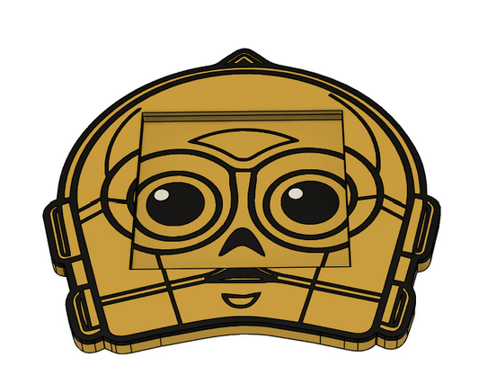 C-3PO Post-It Note Holder 3MF File | Star Wars Inspired Desk Organizer | 3D Print STL Alternative | DIY Desk Decor