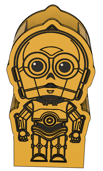 C-3PO Pencil Holder 3MF File | Star Wars Desk Organizer | 3D Print File | Sci-Fi Pen Holder