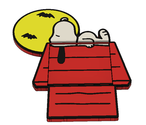 Snoopy Halloween Post-it Note Holder 3MF File