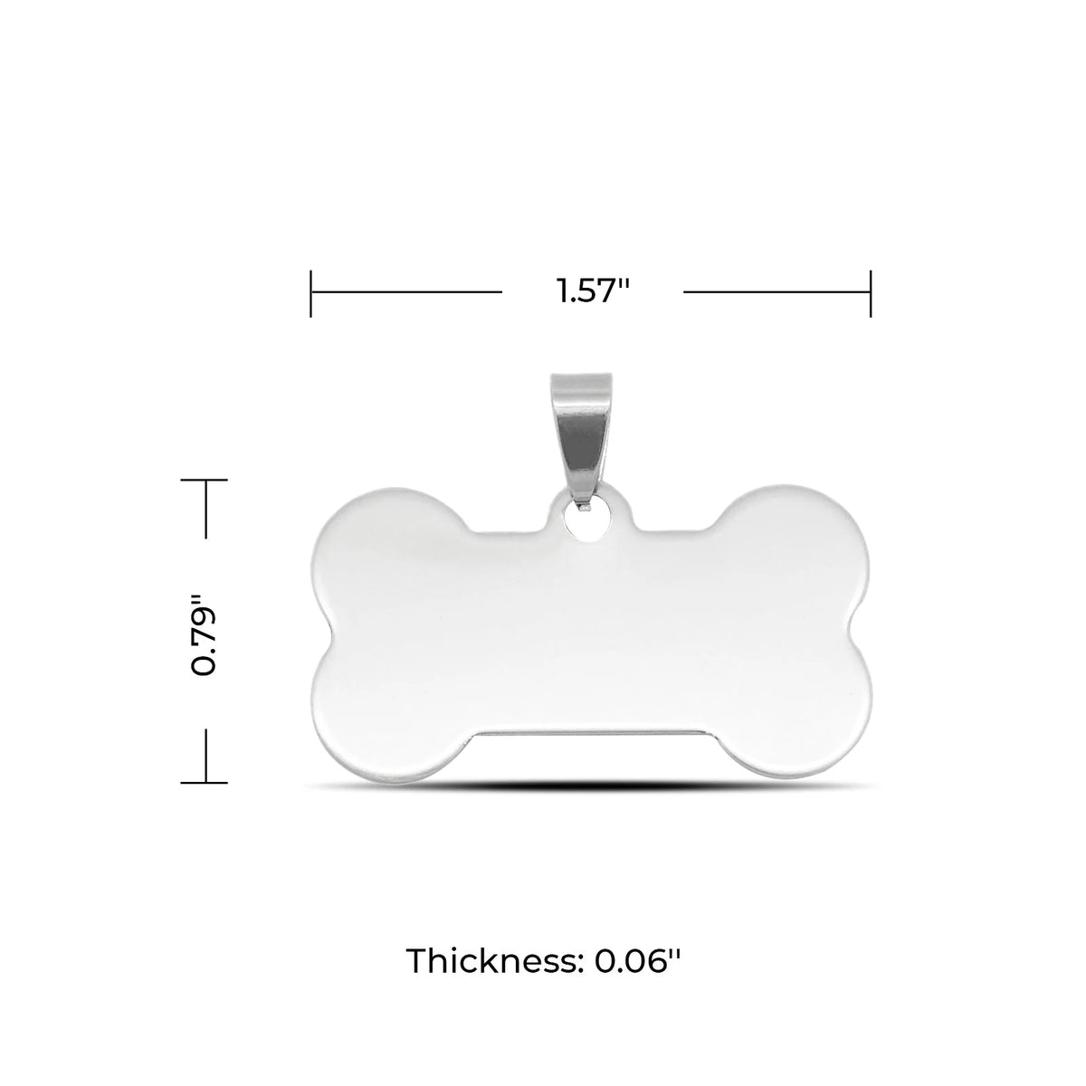 Personalized Bone-Shaped Stainless Steel Dog Tag