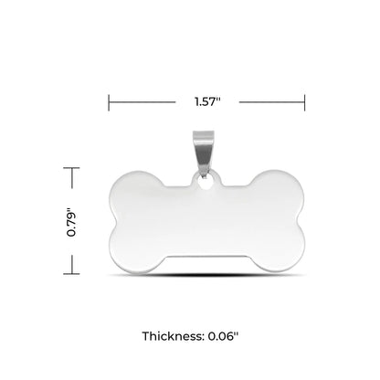 Personalized Bone-Shaped Stainless Steel Dog Tag