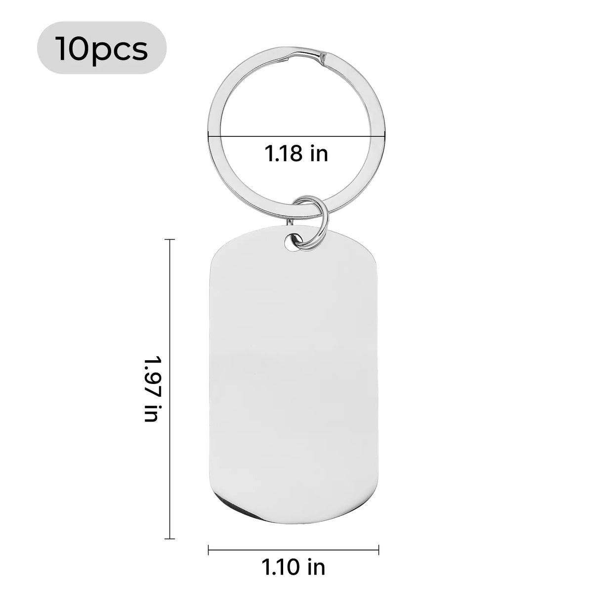 Personalized Engravable Stainless Steel Military Keychain