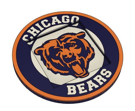 Chicago Bears Post-It Note Holder – 3MF File (Digital Download)