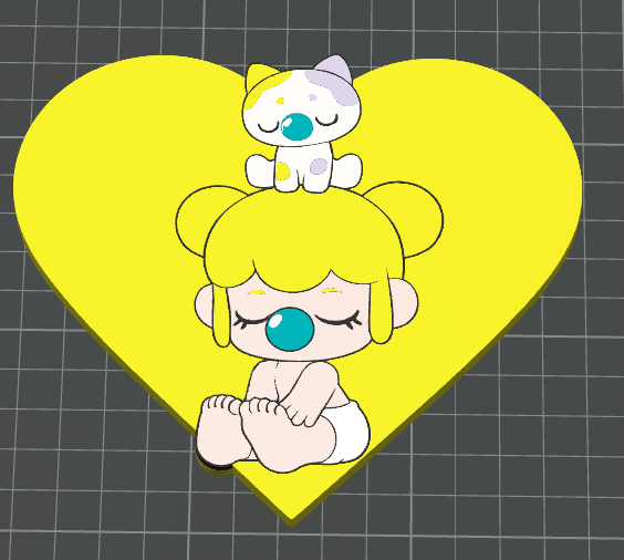 Yellow Nancy Babi Pen Base Plate – 3MF File