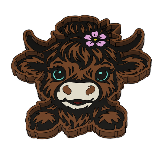 🐮 Highland Cow Bead Tray – 3MF Digital File