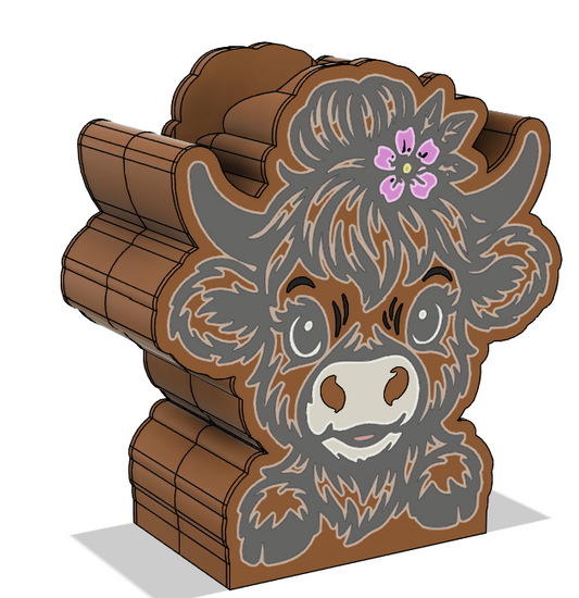 🐮 Highland Cow Soap Dispenser Holder – 3MF File