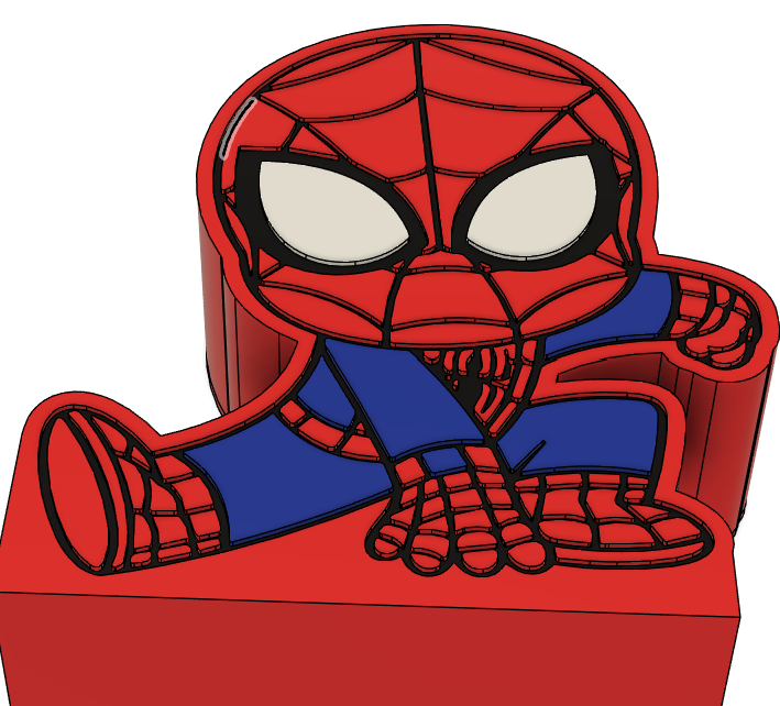 🕷️ Spider-Man Solid Pencil Holder – 3D Effect | 3MF File