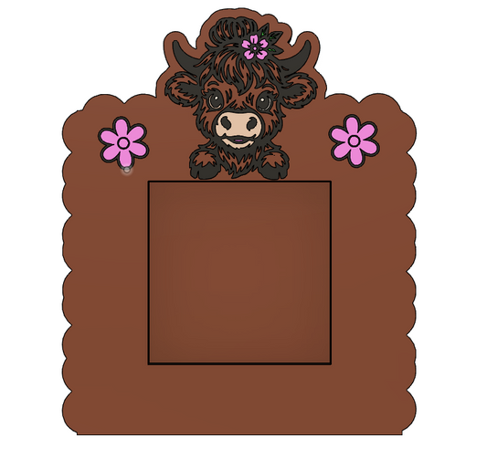 Highland Cow Post-It Note Holder – 3D Effect | 3MF File