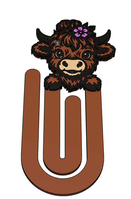 🐮 Highland Cow Jumbo Clip – 3MF File for 3D Printing