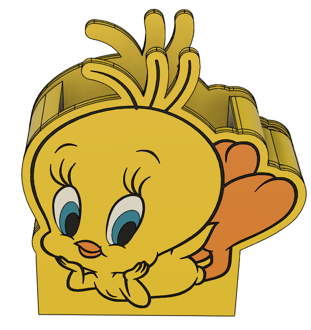 Tweety Bird Inspired Pencil Holder – 3MF File for 3D Printing