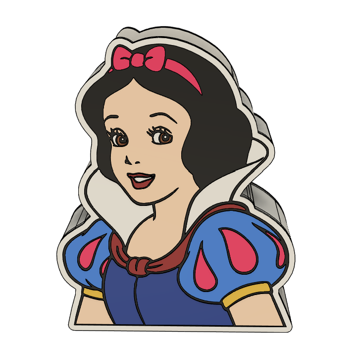 Snow White Pencil Holder Tray 3MF File | Princess Desk Organizer | 3D Print Pencil Holder | Cute Desk Decor |