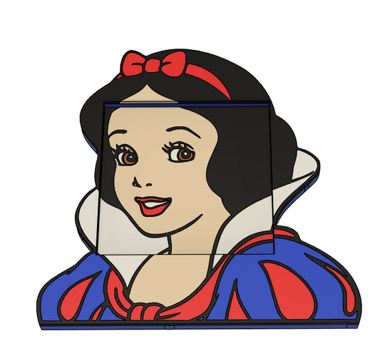 Snow White Post-It Note Holder Tray 3MF File | Princess Desk Organizer | Sticky Note Holder | 3D Print File |