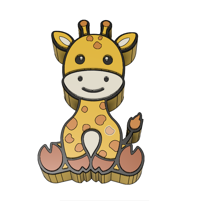 Giraffe Straw Topper – 3MF File | Cute Animal Straw Charm | 3D Print File