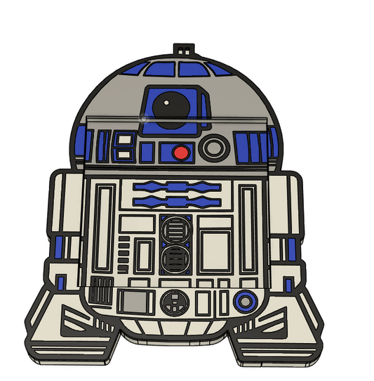 R2-D2 Post-It Note Holder 3MF File | Sci-Fi Desk Organizer | Droid Sticky Note Holder | 3D Print File