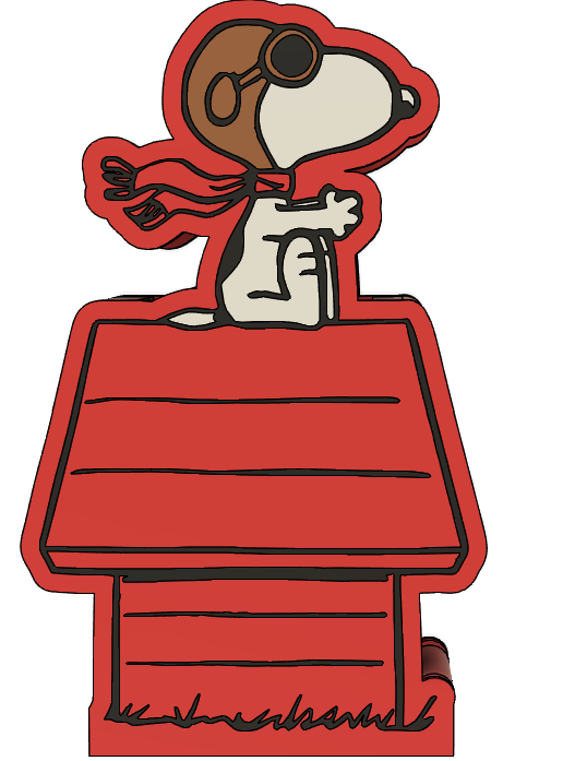 Snoopy Flying Doghouse Pencil Holder 3MF File | Cute Cartoon Desk Organizer | 3D Print File | Peanuts Inspired Pen Holder