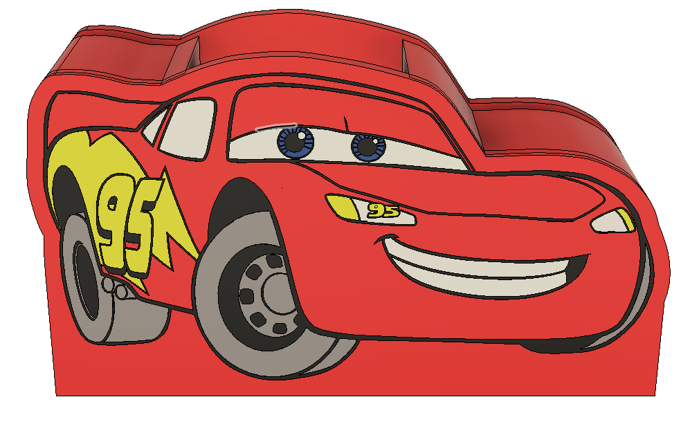 Lightning Car Pencil Holder | 3MF File | Cartoon-Inspired Desk Organizer