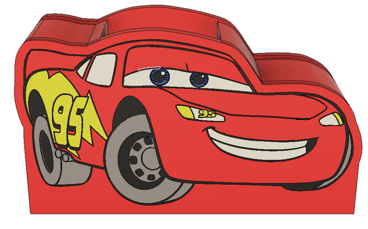 Lightning Car Pencil Holder | 3MF File | Cartoon-Inspired Desk Organizer