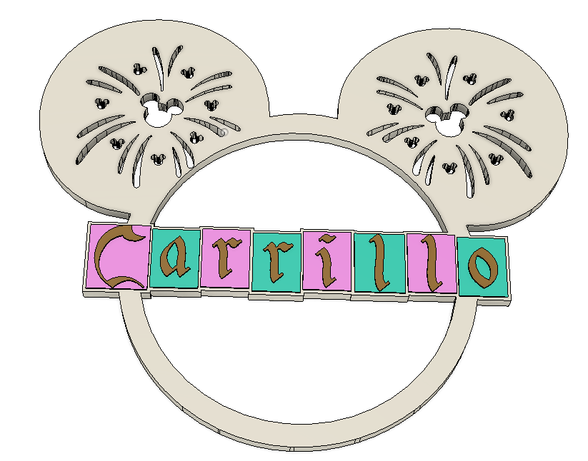 Disney-Inspired Personalized Stroller Tag – Custom Name 3MF File | Cute Theme Park Travel Accessory | 3D Print File