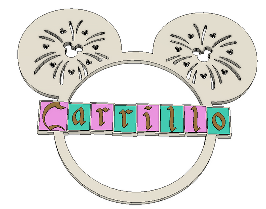 Disney-Inspired Personalized Stroller Tag – Custom Name 3MF File | Cute Theme Park Travel Accessory | 3D Print File