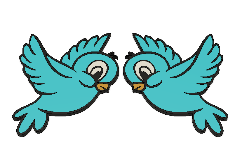 Two Birds Wall Decor – 3MF File for 3D Printing
