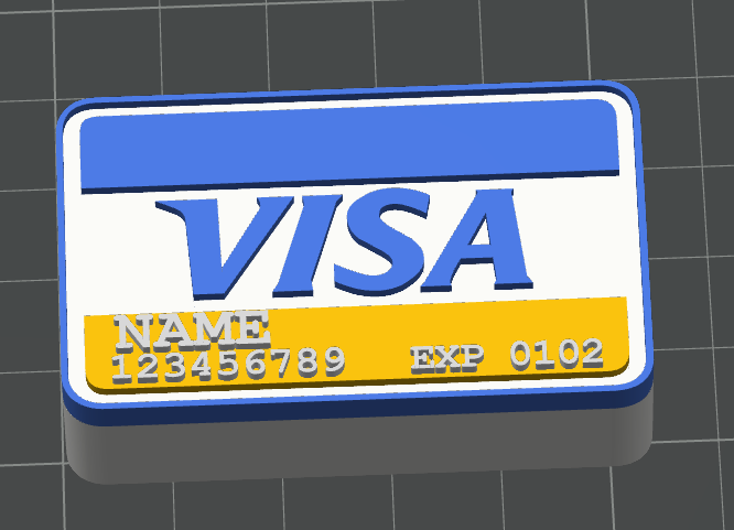 Personalized Visa Card Straw Topper - Digital File (STL)