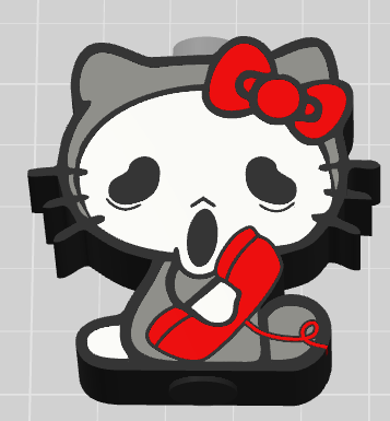 Hello Kitty Scream Face Straw Topper - Digital 3MF File