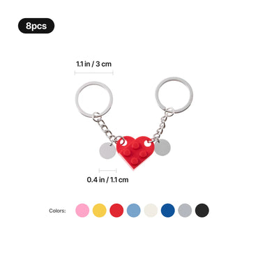 Brick Heart Initial Keychain Set – Laser Engravable