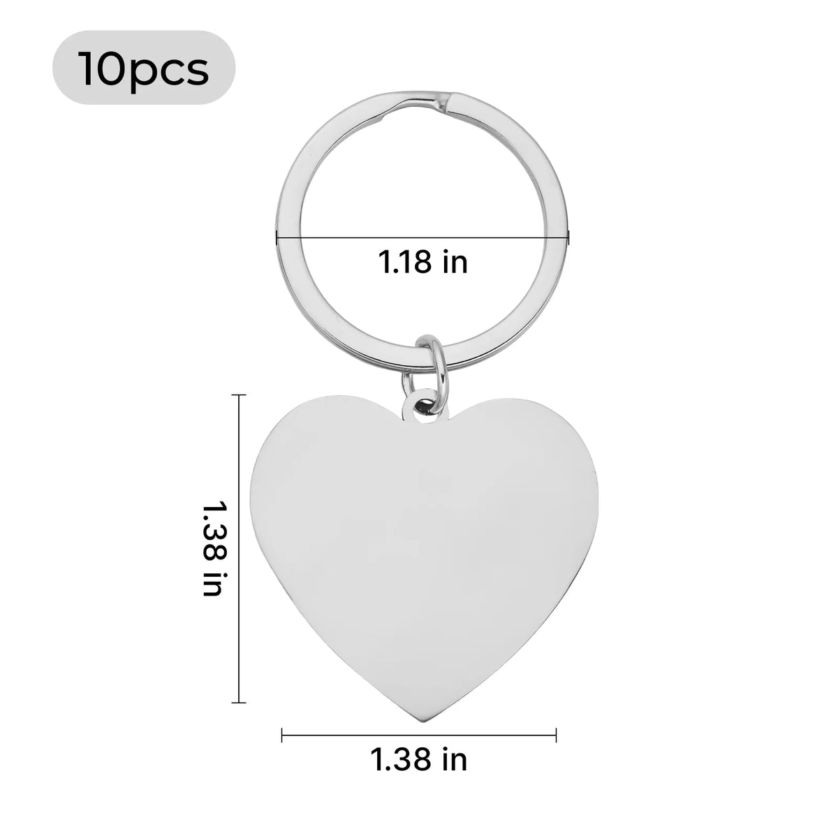 Personalized Engravable Stainless Steel Heart Keychain